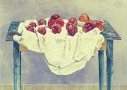 Table, Red Apples, White Cloth 80 22 x 30